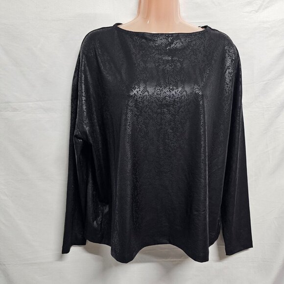 All Saints Faux Leather Oversized Short Top Blouse Shirt Women Size XS Black - Picture 10 of 12
